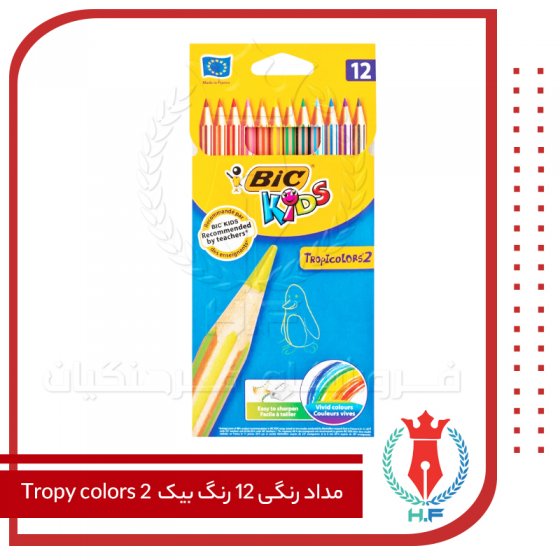مداد رنگی 12 رنگ بیک مدل Tropy colors 2