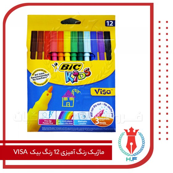 بیک ماژیک رنگ آمیزی 12 رنگ مدل VISA