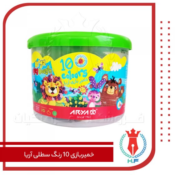 خمیر بازی 10 رنگ آریا مدل سطلی خمیر بازی 10 رنگ آریا مدل سطلی