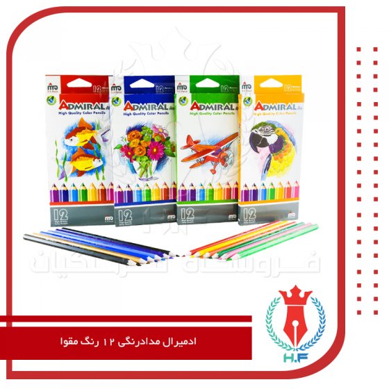 ادمیرال مدادرنگی 12 رنگ مقوا